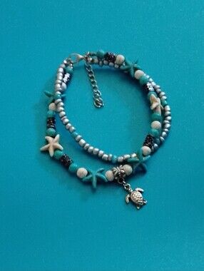 Turquoise Sea Turtle Charm Anklet/Bracelet